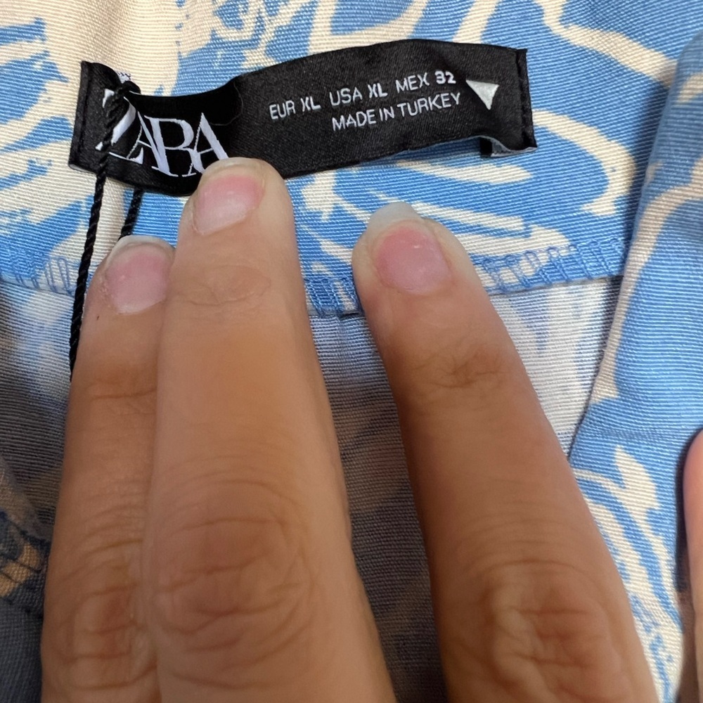 Zara Blue and White Floral Pants - Picture 5 of 6